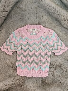 Dolls Kill Pastel Zig Zag Knit Sweater Size M